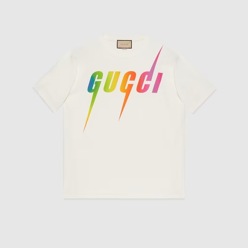 T-shirt in cotone con stampa Gucci Blade 616036 XJFF9