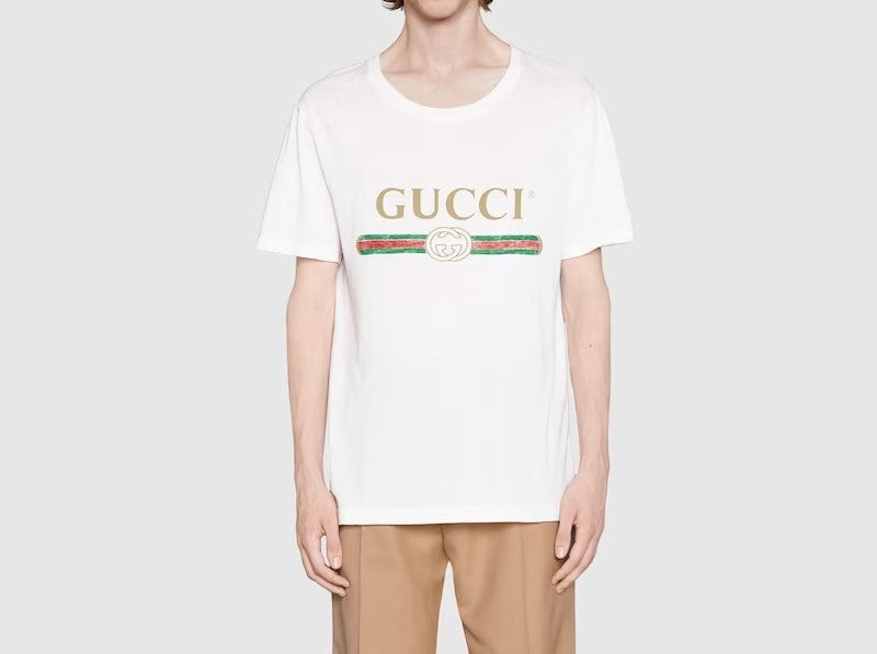 T-shirt Oversize Délavé con Logo Gucci 44103 X3F05